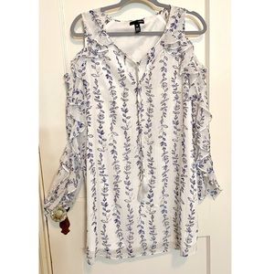 White and Blue Patterned Dress